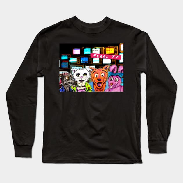 Feral TV Long Sleeve T-Shirt by Bloody Brilliant Design